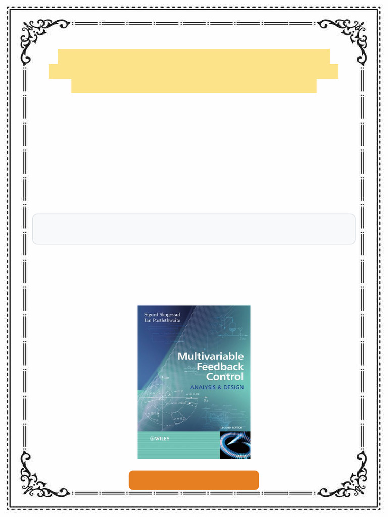 Multivariable Feedback Control Analysis and Design 2nd Edition Sigurd ...
