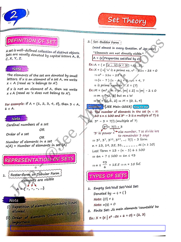 Set Theory EJEE | PDF