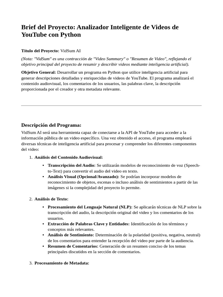 Analizador AI de Videos YouTube en Python | PDF | Inteligencia ...