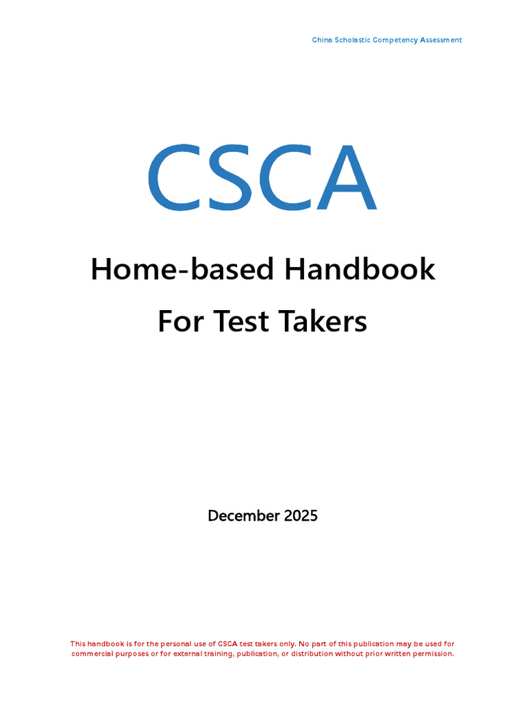 CSCA Test Taker Handbook 2025 | PDF | Qr Code | Smartphone