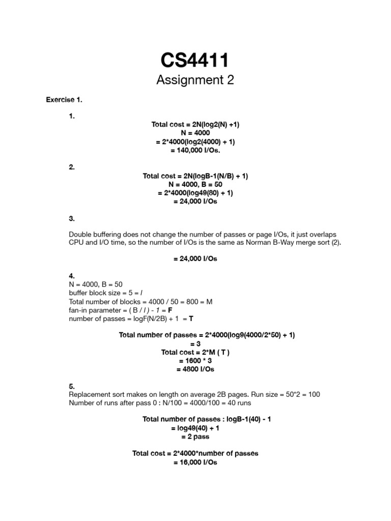 CS4411 Assignment 2 I/O Analysis and SQL Queries | PDF | Database Index ...
