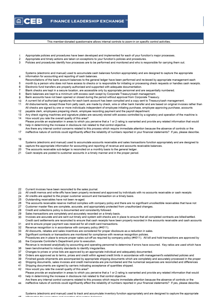 Internal Control Policies and Procedures | PDF | Accounts Payable ...
