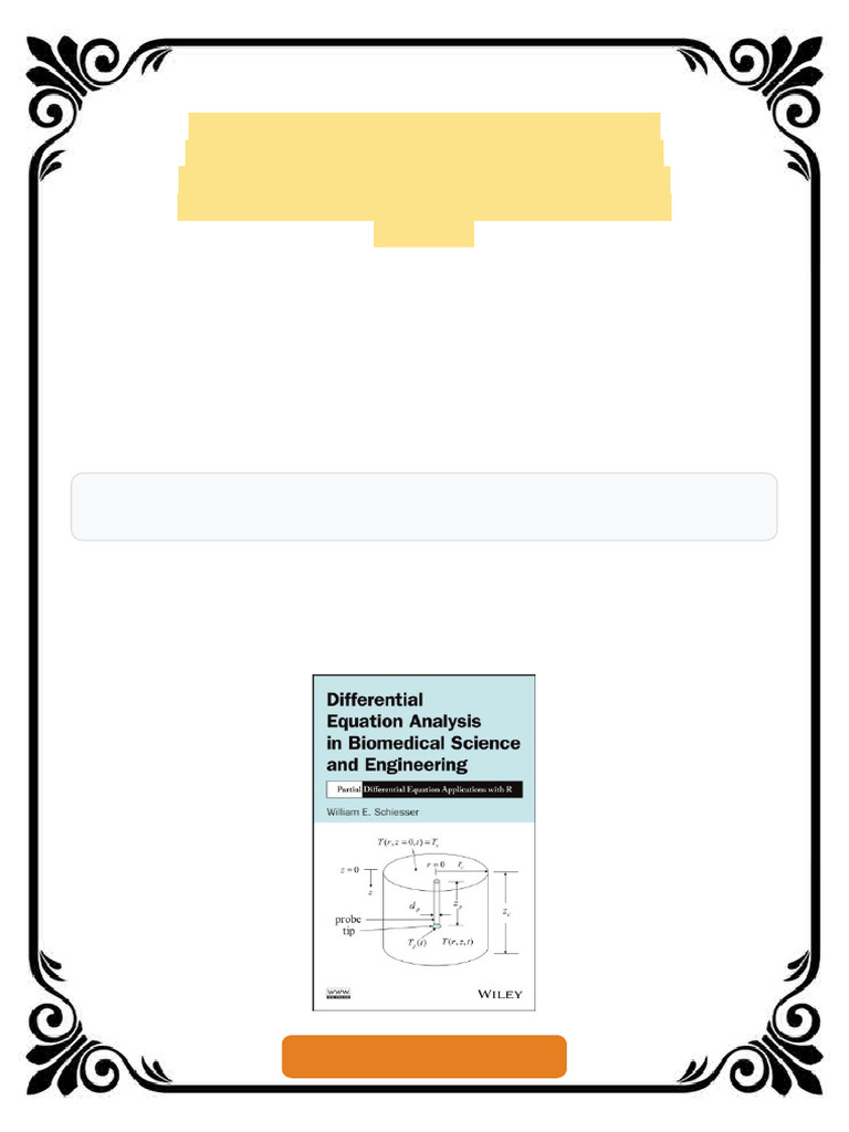 Differential Equation Analysis in Biomedical Science and Engineering ...