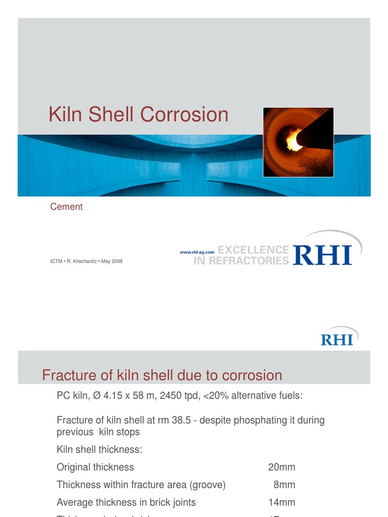 Kiln Shell Corrosion | PDF | Refractory | Corrosion