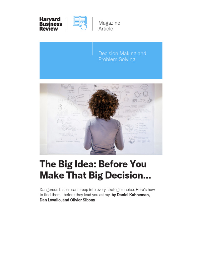 Detecting Bias in Decision Making | PDF | Decision Making | Behavioral ...