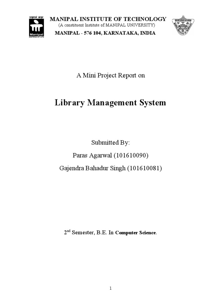 Library Management System Project Report | PDF | Library (Computing ...