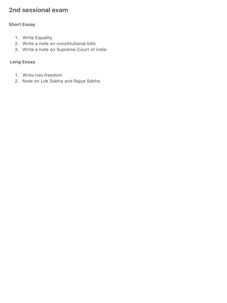 2nd Sessional Exam | PDF