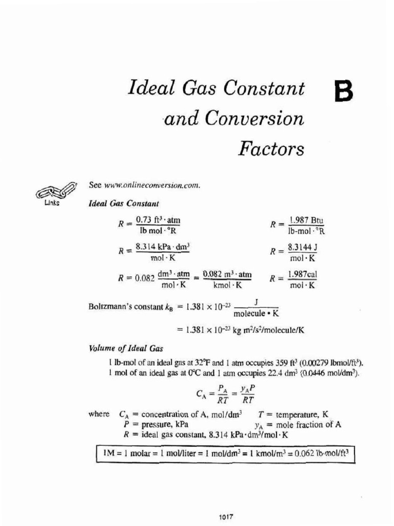 Ideal Gas Constant and Volume Calculations | PDF