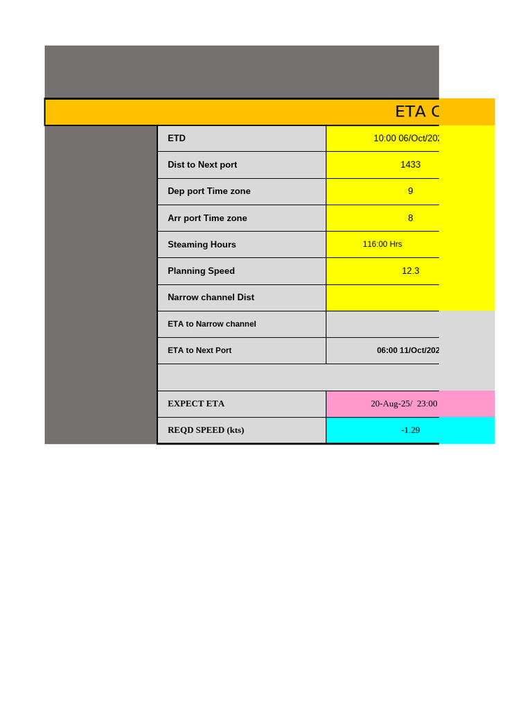 ETA 계산 | PDF