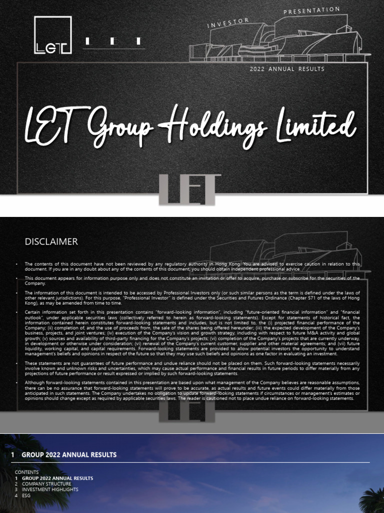 LET Group Holdings 2022 Annual Results | PDF