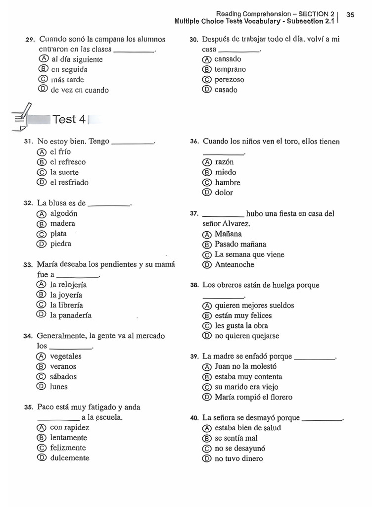 Cuál Es Multiple Choice Vocab 29-50 | PDF
