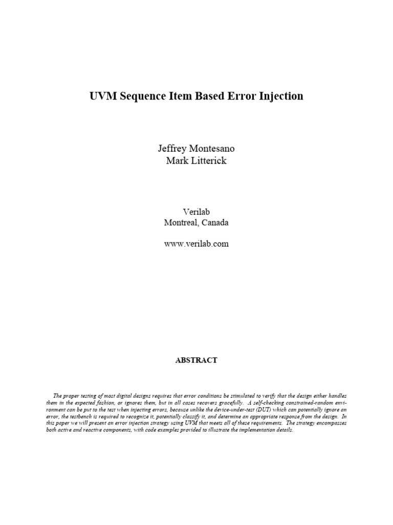 UVM Sequence Item Based Error Injection | PDF | Computing | Computer ...