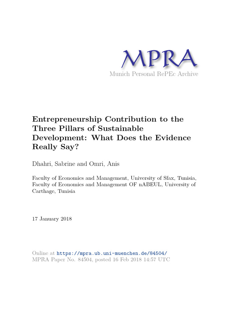Entrepreneurship and Sustainable Development | PDF | Sustainability ...