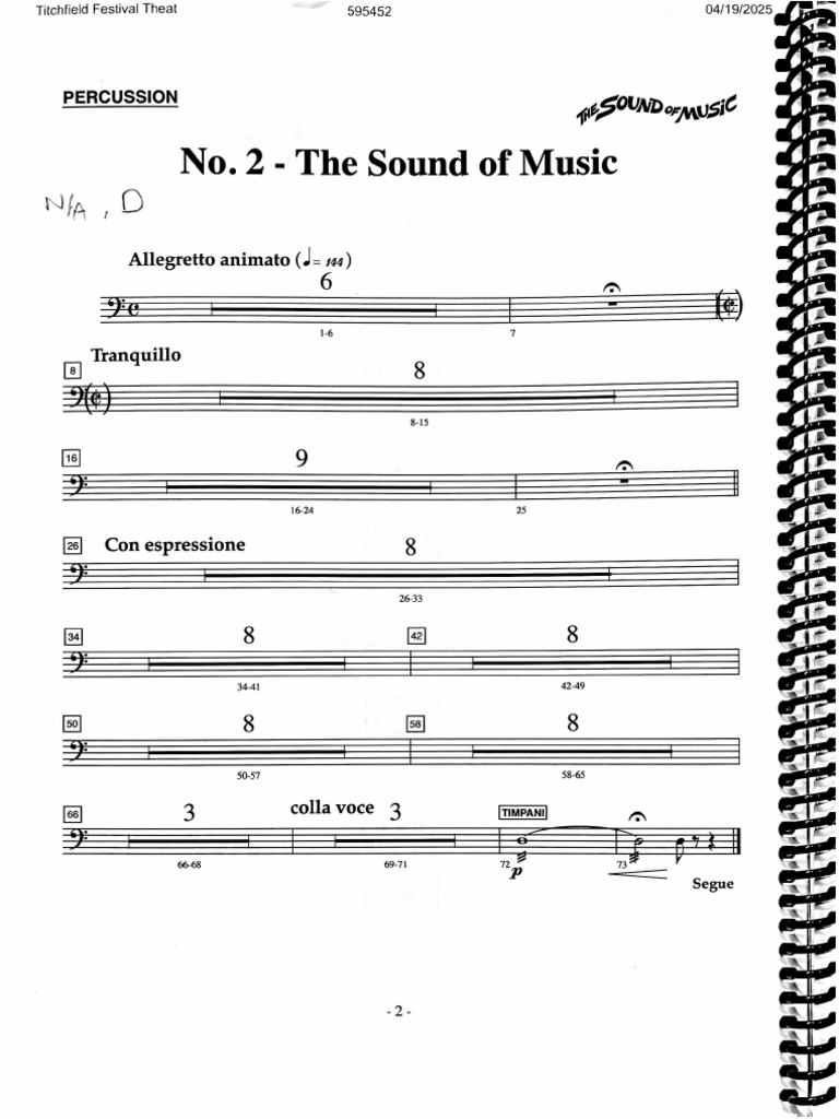 Sound of Music - Percussion | PDF