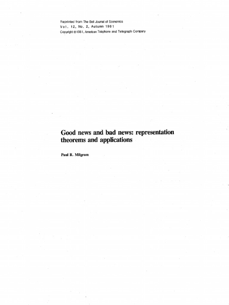Good News and Bad News | PDF