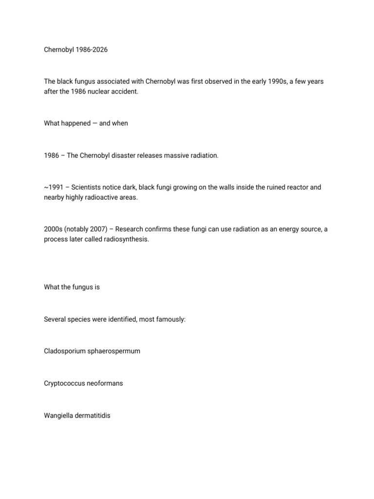 Chernobyl 1986 - WPS Office | PDF | Biology | Physical Sciences