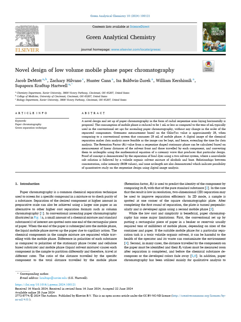 Low-Volume Paper Chromatography Design | PDF | Chromatography ...