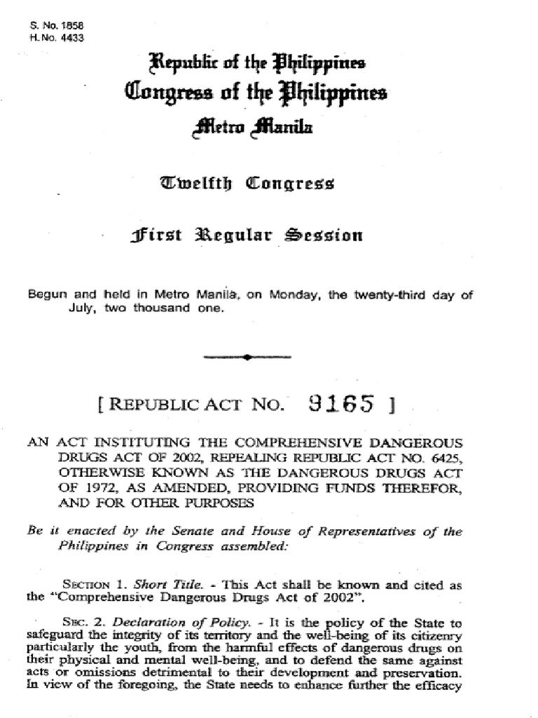 Ra 9165 2002 | PDF