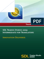 SDL Trados Studio 2009 For Translators - Intermediate