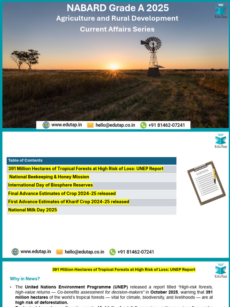 NABARD Grade A 2025 Current Affairs Guide | PDF | Crops | Agriculture