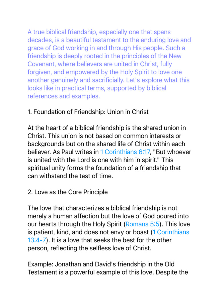 Biblical Principles of Lasting Friendship | PDF | Love | Forgiveness
