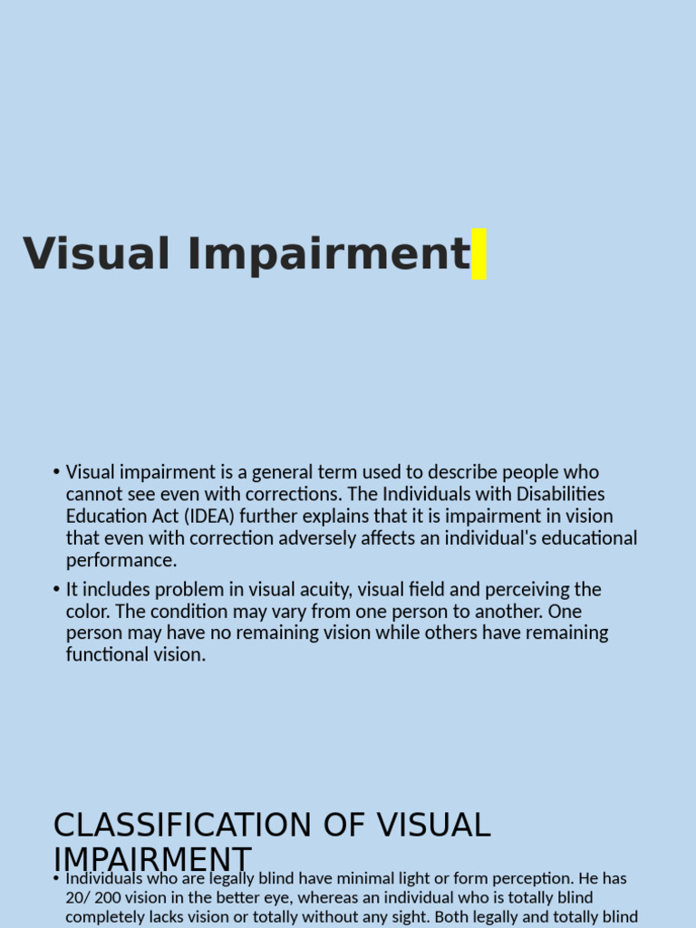 Visual Impairment | PDF | Visual Impairment | Myopia
