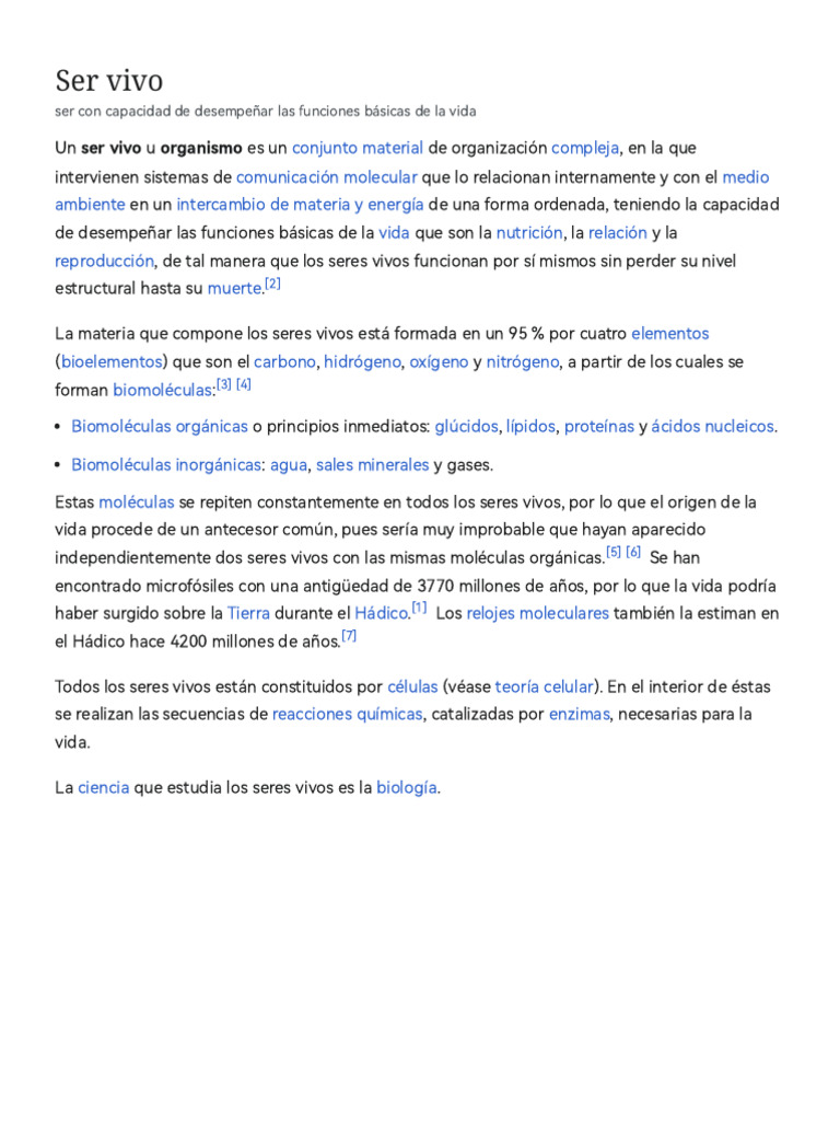 Características y composición de los seres vivos | PDF | Organismos ...