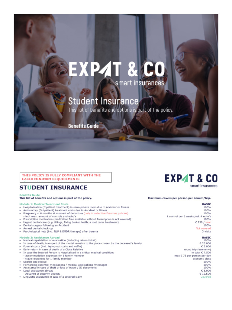 Brochure Student Insurance Basic Version | PDF | Patient | Health Care