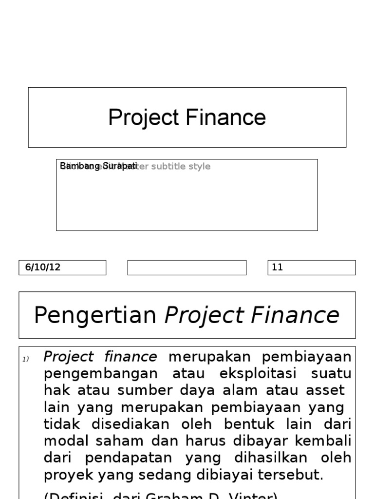 Pengertian dan Ciri Project Finance | PDF