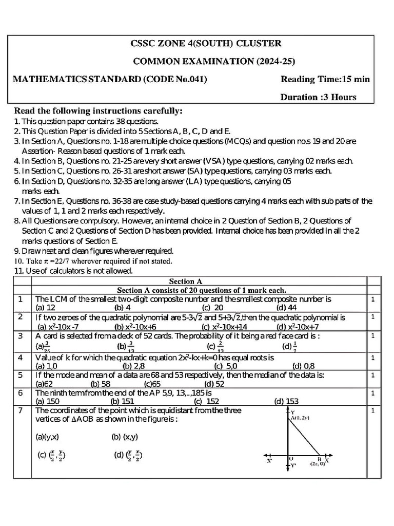 CSSC Zonal 4 Maths | PDF