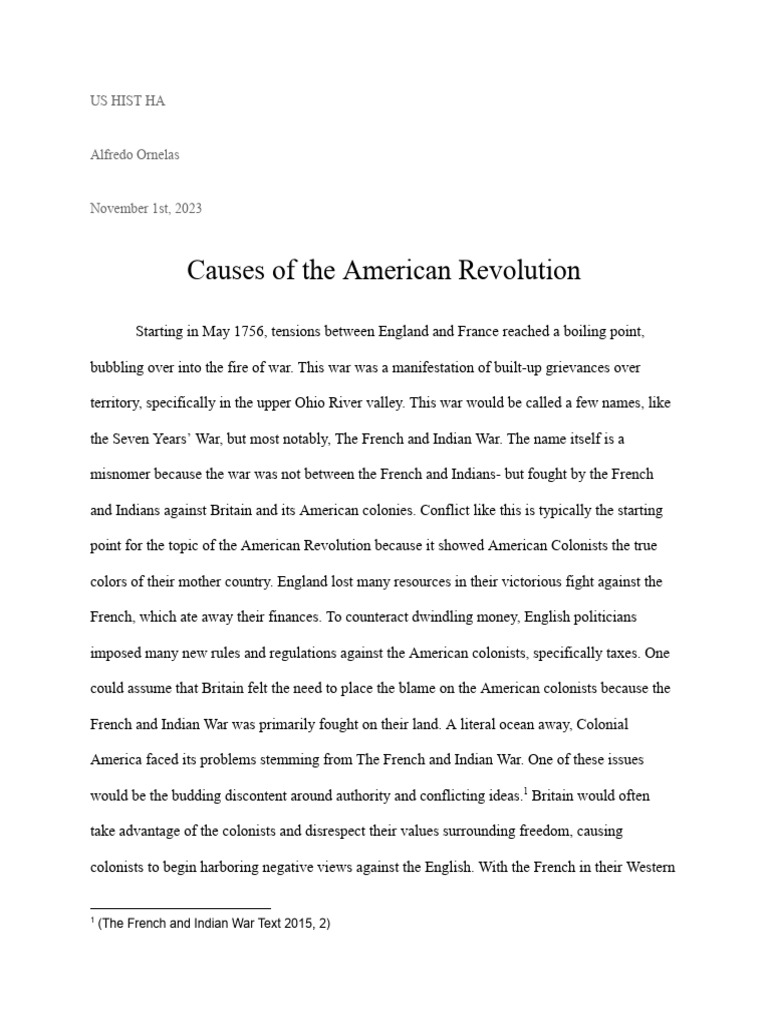 Causes of the American Revolution | PDF | United States Declaration Of ...