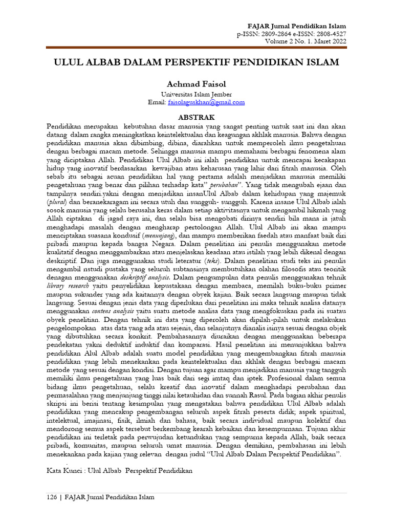 Pendidikan Ulul Albab dalam Islam | PDF