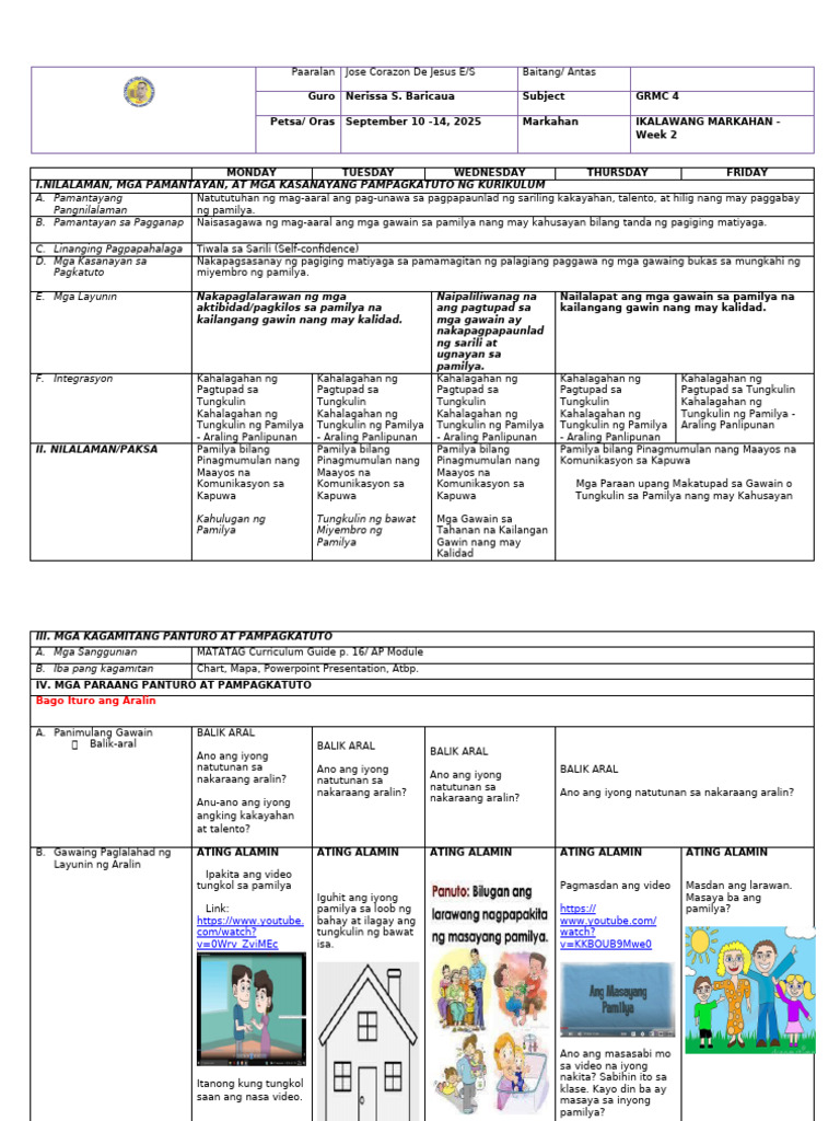 DLL GMRC G4 Q2 W2 | PDF
