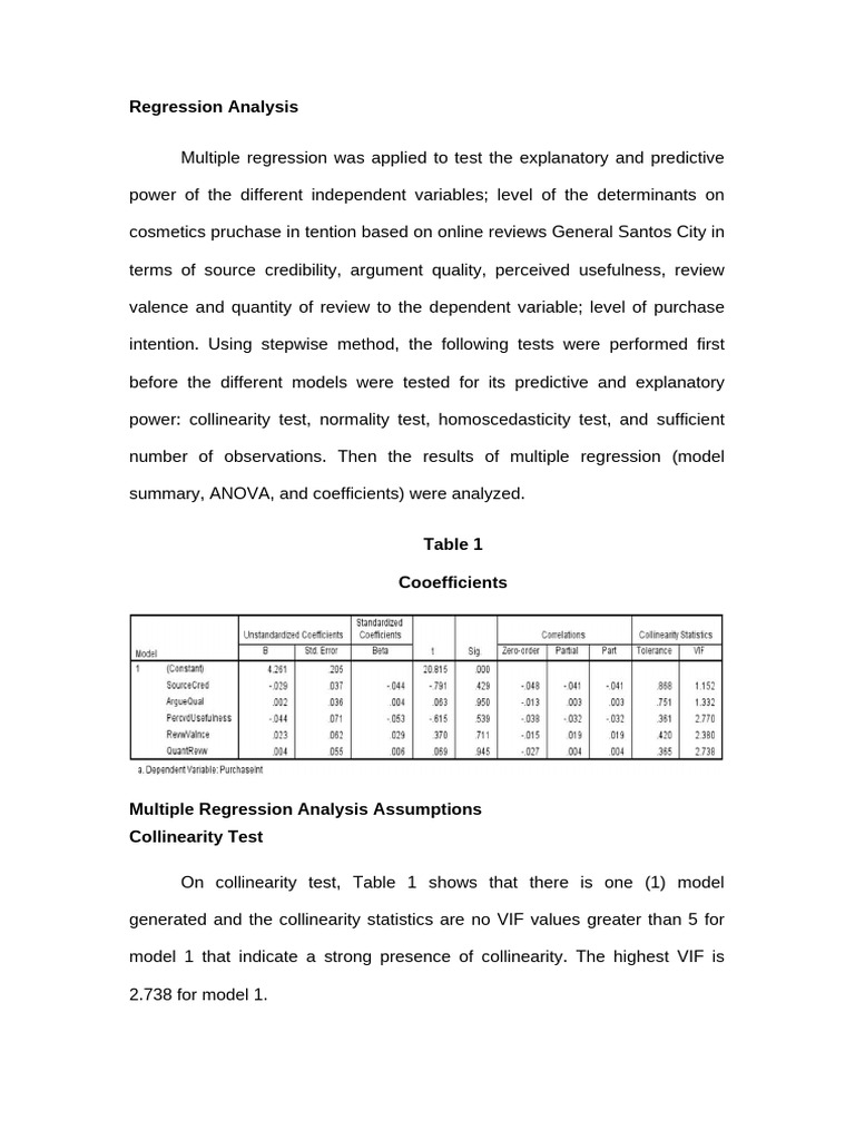 MR- Stats Result | PDF | Multicollinearity | Regression Analysis