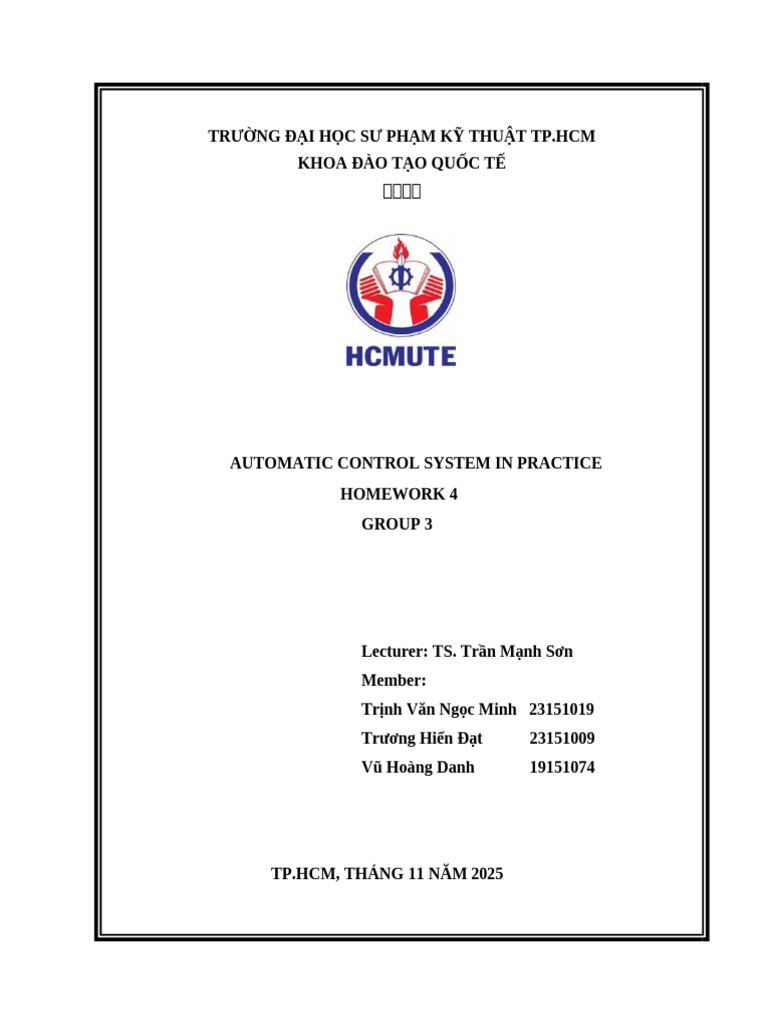 Automatic Control System Homework 4 | PDF | Function (Mathematics ...