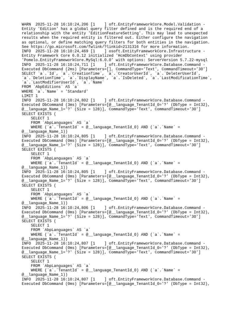 Log_20251128 | PDF | Java Script | Entity Framework