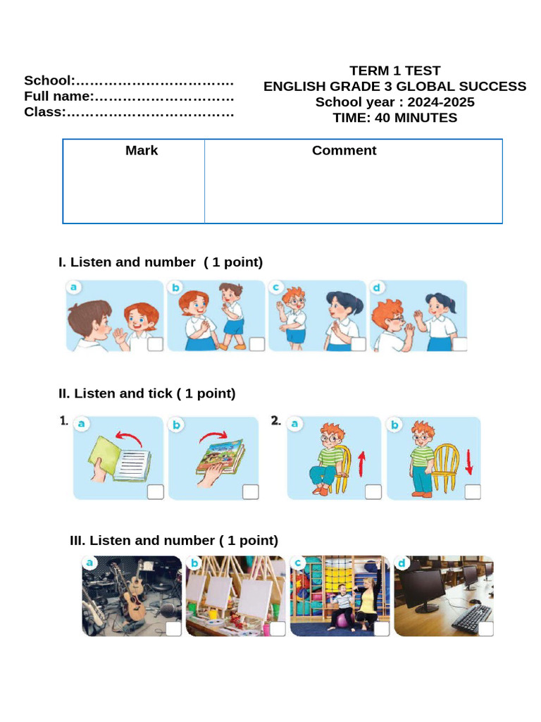E3 Global Test 1 | PDF