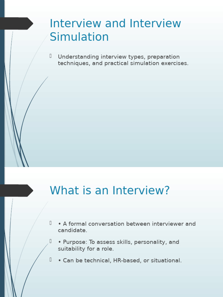 Interview Preparation and Simulation Guide | PDF | Simulation | Interview
