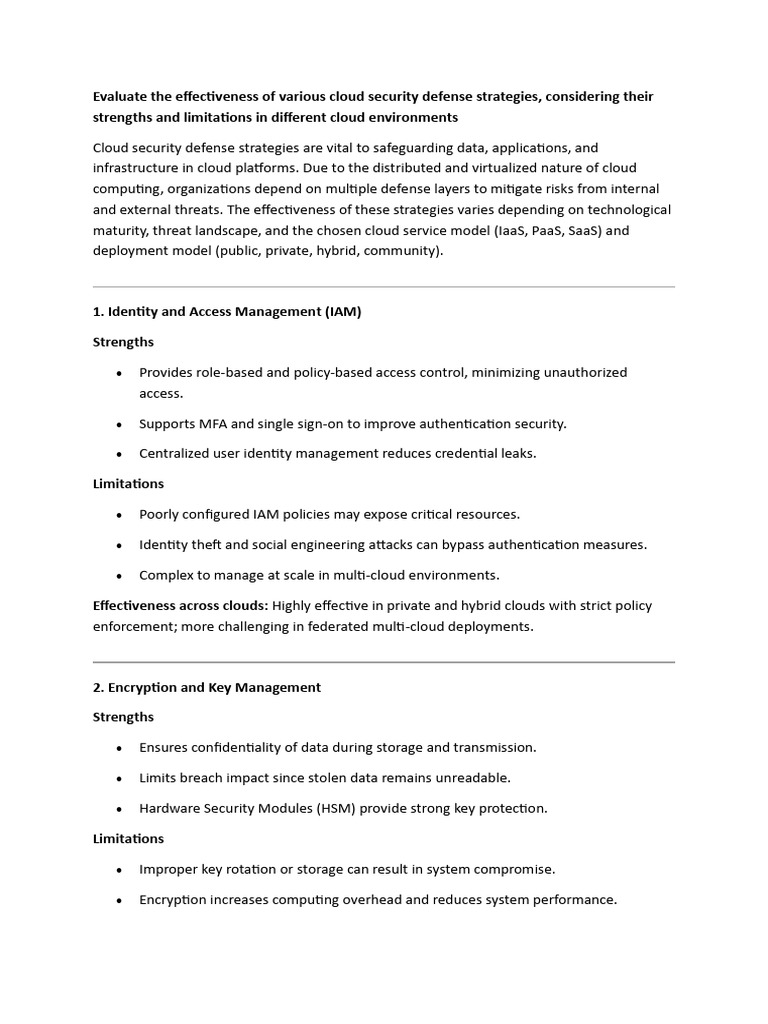 Cloud Security Defense Strategies Evaluated | PDF | Cloud Computing ...