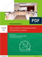 Role of Ulema in Promotion of Peace and Harmony in Society: Recommendations