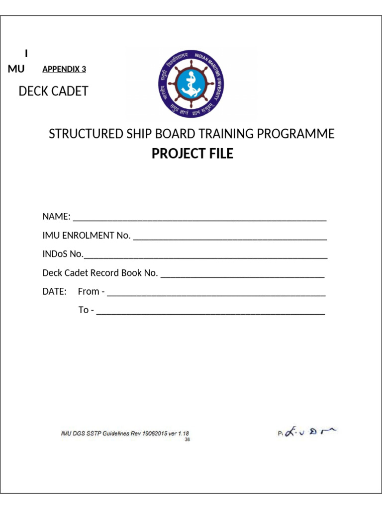 Deck Cadet Training Project File | PDF