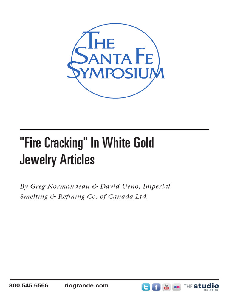 Fire Cracking in White Gold Jewelry | PDF | Fracture | Strength Of ...