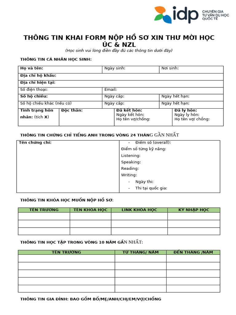 0.thông Tin Khai Form N P H Sơ | PDF