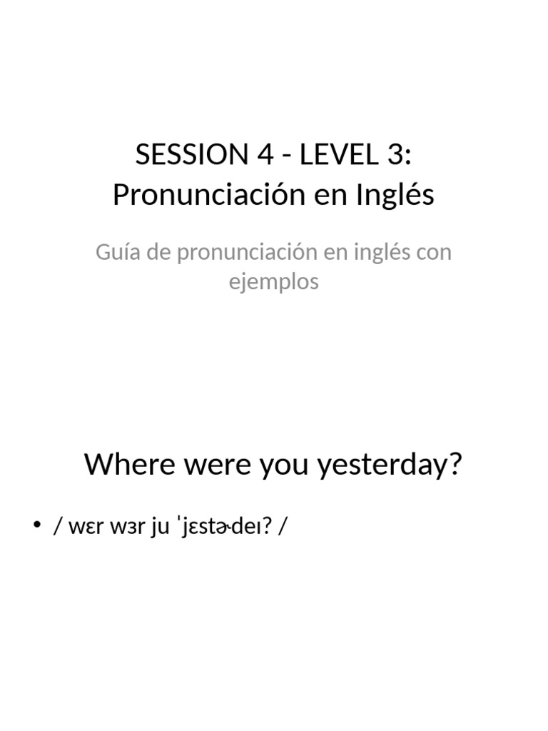 Pronunciation Session4 Level3 | PDF