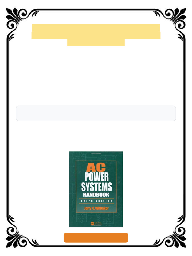 AC Power Systems Handbook 3rd Ed Edition Jerry C. Whitaker Ebook ...