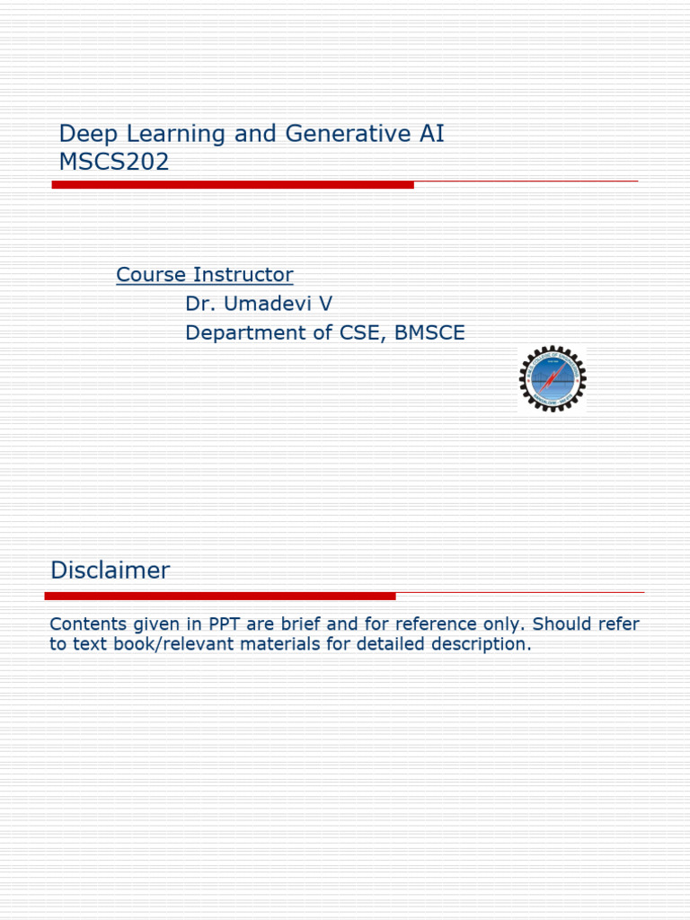 Unit1 DL GenAI Introduction 3 5 2025 3am | PDF | Machine Learning ...