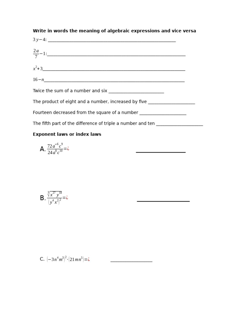 Understanding Algebraic Expressions and Equations | PDF