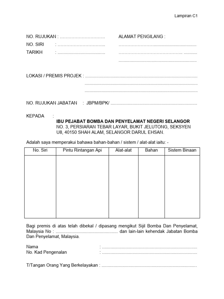 Borang Lampiran C1 C2 C3 | PDF