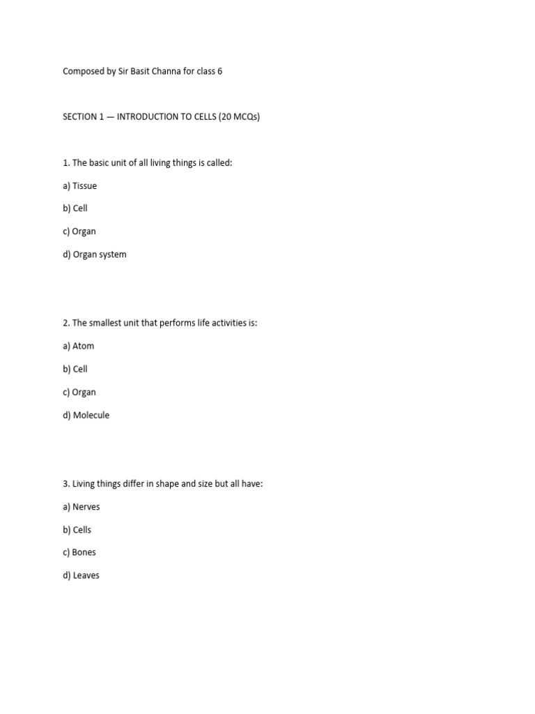 Science For Class 6 by Basit Channa | PDF | Photosynthesis | Ear