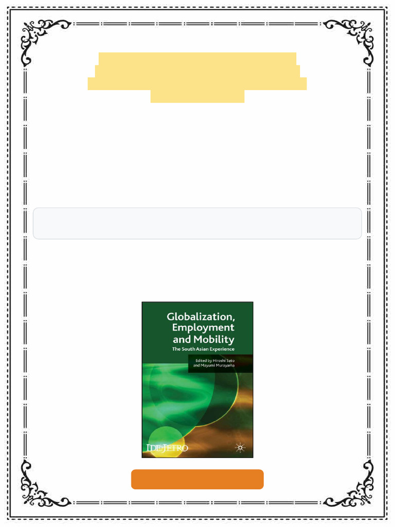 Globalisation and Employment in South Asia The South Asian Experience ...